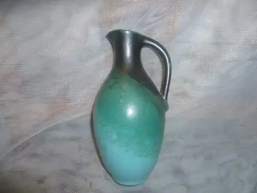 Sandra Zeenni Vase Nierenform  Türkisfarben mit Dunkelbraun 1955-65