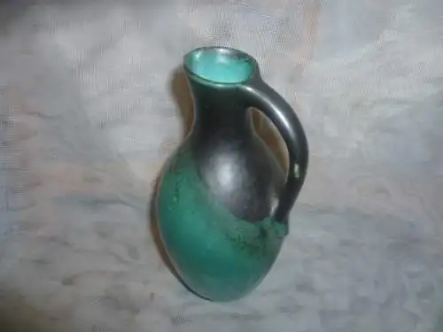 Sandra Zeenni Vase Nierenform  Türkisfarben mit Dunkelbraun 1955-65