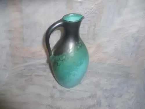 Sandra Zeenni Vase Nierenform  Türkisfarben mit Dunkelbraun 1955-65