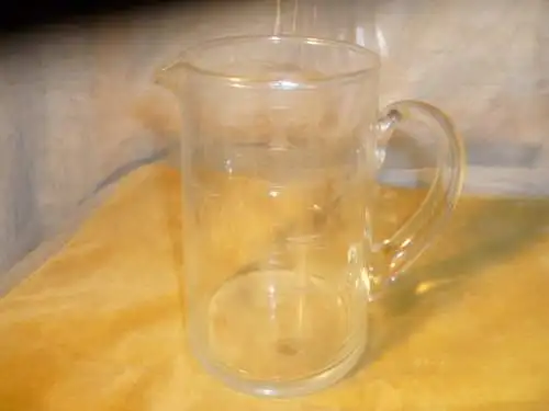 Biedermeier geschliffener Bierkrug um 1870 , reiches Japandekor in der Art einer Bambusstaude "  konische Form