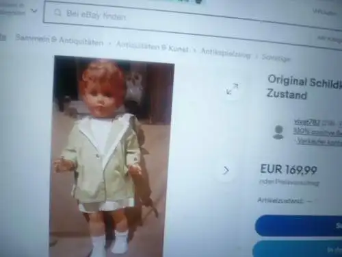 Stehpuppe Gaby Schildkröte Puppe Juwel Tortulon Größe 64  Stimme in Funktion Wimpern  vorhanden alle Fingerchen originales Schlafkleidung  ab 1960 gefertigt