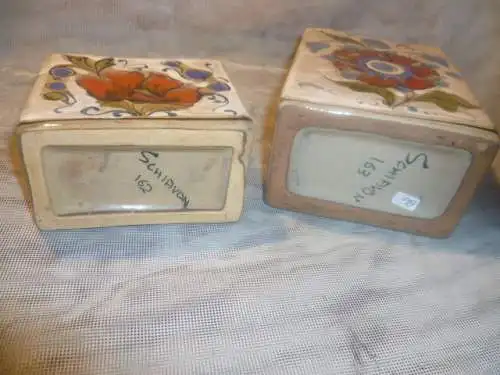 Konvolut 2 Stück Elia Schiavon Italien um 1970  rechteckiger Vasenkörper