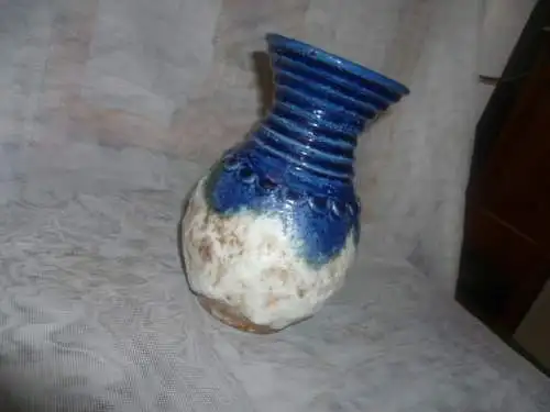 Aquagrün und Turkisblau 60´s Entwurf Bodo Mans Bay Vase Formnr.; 1465 Vintage 1960-70  H 18cm