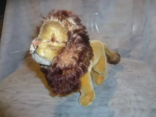 Steiff Löwe Leo um 1960 gefertigt 25 x 18 x 7,5cm unbespielt!, Knopf und Barthaare vorhanden 
