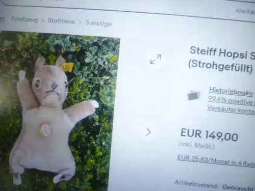 2 Steiff Handpuppen Tigerkatze 1956-1967  und Eichhörnchen Hopsi gefertigt ab 1960-?