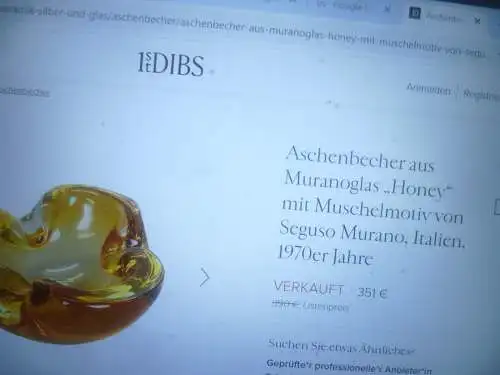  Barovier & Tosa  Murano / Seguso Aschenbecher Bernsteinfarben Honey  11,5 x 11,5x 7 cm 1960 Ära 