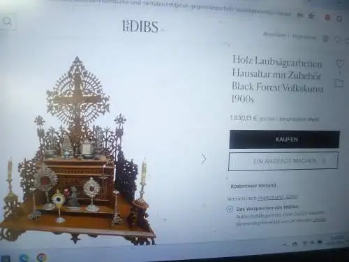 Hängeschränkchen Vitrine Historismus antik filigran verziert um 1930 Schwarzwald oder Frankreich Handarbeit sehr detailliert gefertigt ! Miniatur Stück H: 17,5 x 27 x 8cm cm aus der Vitrine Top!!    Dieses wunderschöne antike Historismus...