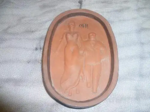 Art Emil Orlik ? Erotika Keramik beidseitig Szene der Berliner Gesellschaft 1900 oder frühes Art Deko