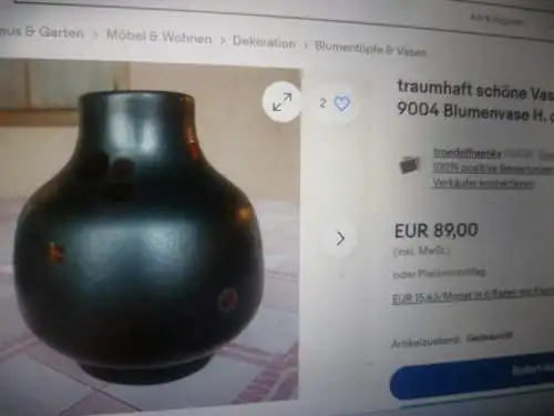 Keramik Vase  Karlsruher Majolik Formnr 9006 Designe Glatzle, Fridegart Vintage 1950-60