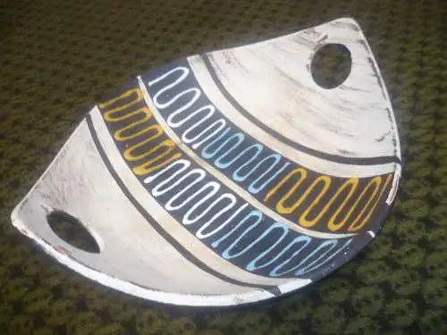 Konvolut Carstens Tönnieshof 652-13 Ballon Vase uns Obstschale Keramik Keramik Design Brabant  der 1950er / 1960er kubistisches Dekor