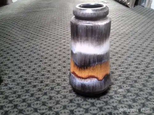 Konvolut 2 seltene Gerda Heukeroth Scheurich Keramik West Germany 209-18 Die Vase viele bunte Lauflasuren H: 18 cm