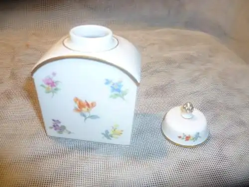 Meissen Teedose Dekor Streublumen gefertigt 1972 Top Vitrinenstück !!