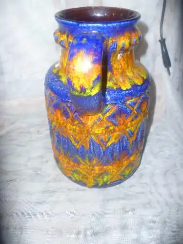 Vintage BAY KERAMIK Vase 93-25 von Bodo Mans fat Lava Wgp West German Pottery Deutschland WGP 1960- 69 Höhe 25 cm