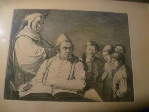 Ludwig Emil Grimm 1790hanau-1863 Kassel Radierung datiert 1820 "Das Kinderexamen "   Verzeichnis: Andresen 140 Stoll 171