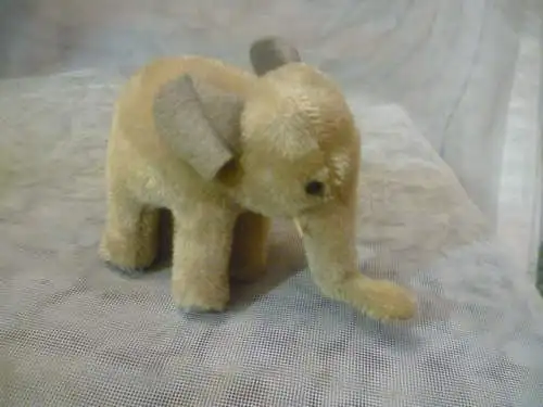 Steiff Elefant 50er-60 Jahre Holzwolle  12.5cm lang 9cm hoch 