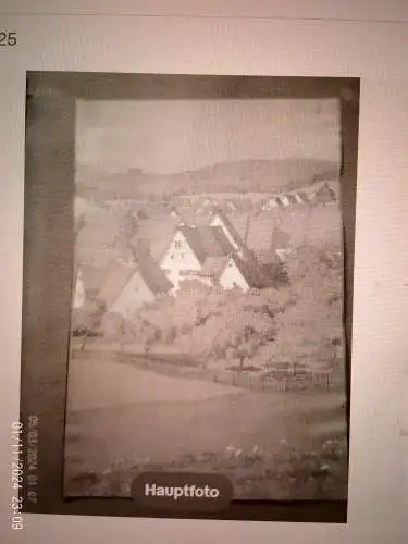 Meisterzeichnung Attb: Kallmorgen Friedrich 1856-1924 Blick auf alt Grötzingen Aquarellskizze als Vorstudie für1 Gemälde Skizzenblatt 