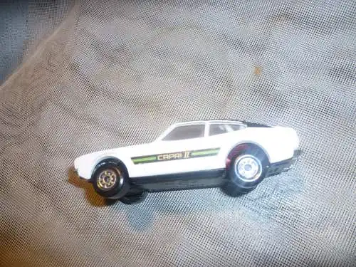 Matchbox Appx 10 cm lang Druckguss K-59 - Ford Capri Mk2 - weiß/schwarz von 1978   leicht bespielt Top!! ohne Orig. Verpackung!