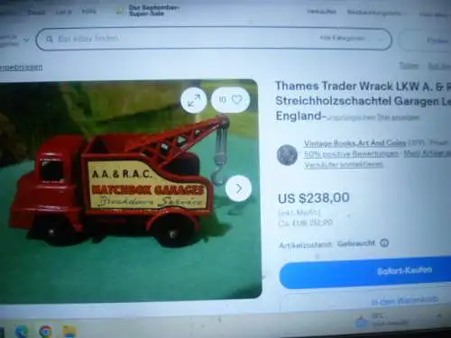 Konvolut Lesney Fahrzeuge: Thames Trader Wrack LKW A. & R. A.C. Streichholzschachtel Garagen Lesney Nr. 13 England  von 1963 ! und Marschall Horse Box MK7 Nr.35 Laderampe fehlend! Modelljahr: 1957-1964