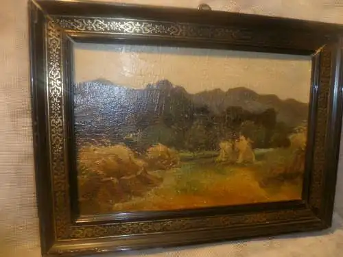 Hans Richard von Volkmann 1860 - 1927  "Heugarben in Landschaft um Willingshausen "1900-1920 gemalt , keines Ölgemälde in orig. Rahmung