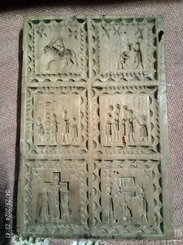 Musealer Krippen/ Apostel Modell 1770-1790  besonders seltene christliche Motivwahl Kirschbaum 15 x 10cm  Provenienz ;Schweiz