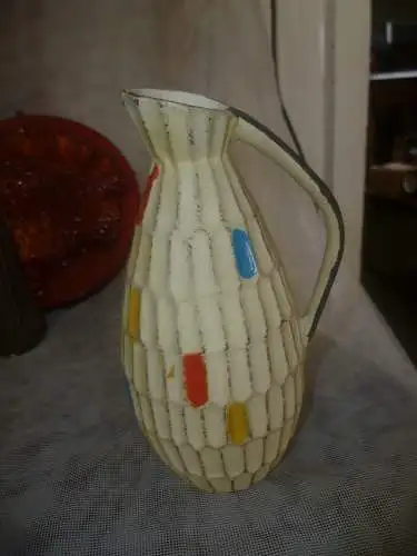 Heinz Siery Keramik Vase Emaille Dekor 50-60 Ära 1130-17 Foreign ?