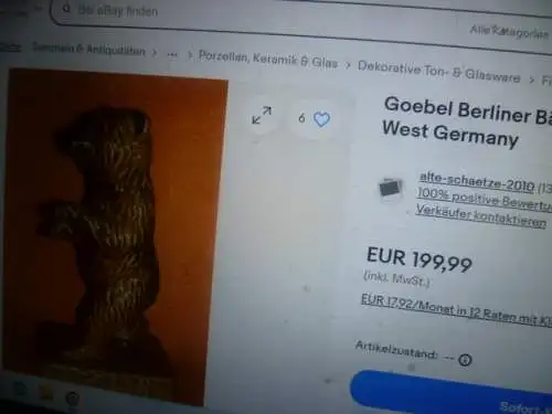 Goebel Berliner Bär Porzellan Figur Berlin West Germany