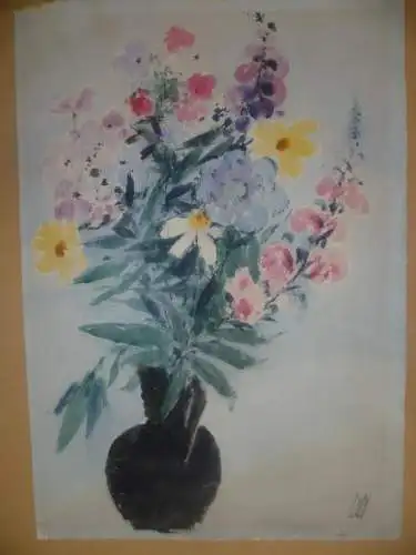 Karl Wolf 1901-Münch1993"Blumenstrauß" Aquarell rechts signiert verso betitelt und1965 datiert.