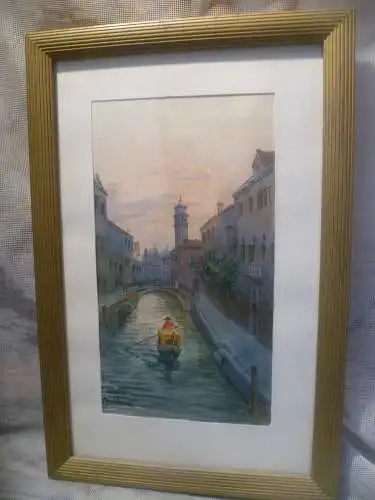 A Bolderin 1850-1949 Palazzo van Axel in Venedig Aquarell auf Papier  33 cm –21,5 cm 