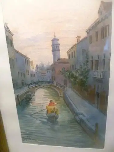 A Bolderin 1850-1949 Palazzo van Axel in Venedig Aquarell auf Papier  33 cm –21,5 cm 