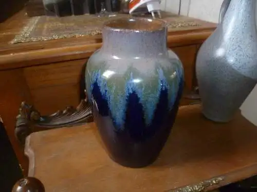 VASE Kunstkeramik JUGENDSTIL KERAMIK super Laufglasur wohl Hugo Reinhold Bunzlau um 1890-1920 H. 17 cm 