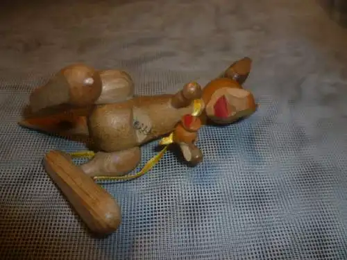 rare ZOO LINE wooden animal figurine Känguru mit Jungtier im Beutel Hand bemalt 60s Dänemark  figur tacker  H: 9 cm 