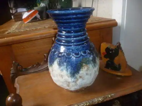 Scheurich Bodo Mans Fat Lava Keramik Vase Westdeutschland 1464/18 Keramik Lava deutsches Sammlerstück H : 19cm