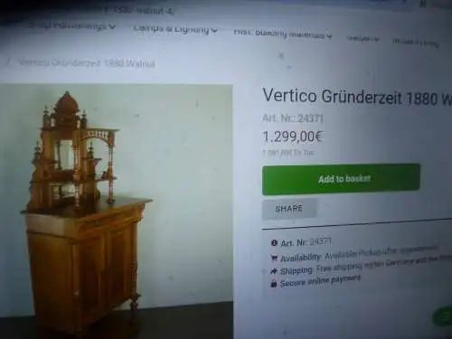 Anrichte Etagere Kredenz Schmink -Blumentisch um 1870  Messing Zierteile Nussbaum 