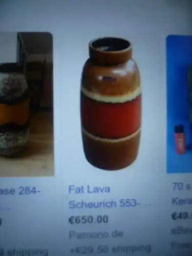 Scheurich XXL Bodenvase 284-53 Orange und Rottöne Fat Lava Lasur  von Gerda Heukeroth Vintage 1970 