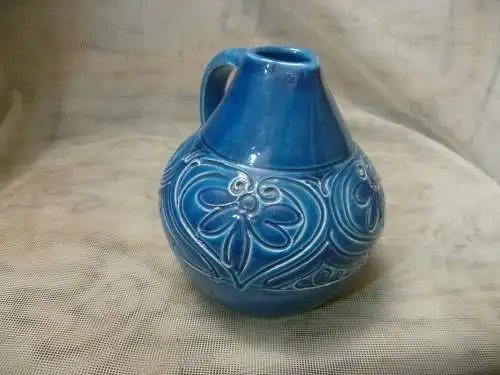 Aldo Londi Bitossi Rimini Blue and Green Vase, Italy, Jug Vase Höhe: 12,5 cm aus der Vitrine top! 