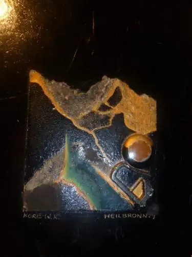 Wolfgang Knaupp 1936 Erbach -? Collage "Space" links signiert Kore W. K  rechts ortsbezeichnet Heilbronn datiert 1979  