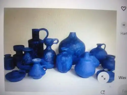 Brutalismus Hartwig Heyne HAY vierkantige Henkelvase Keramik Blau Kunst 1960 am Markt nichts vergleichbares gefunden