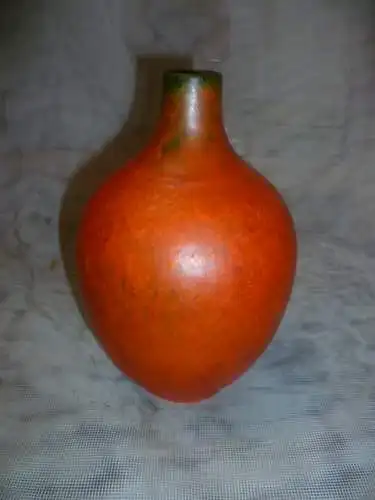 Vase Markenkeramik     Ruscha Keramik kleine Vase  Vulkano  Nr. 830 orange Lauflasur H: 16 cm 