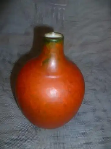 Vase Markenkeramik     Ruscha Keramik kleine Vase  Vulkano  Nr. 830 orange Lauflasur H: 16 cm 