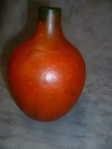 Vase Markenkeramik     Ruscha Keramik kleine Vase  Vulkano  Nr. 830 orange Lauflasur H: 16 cm 