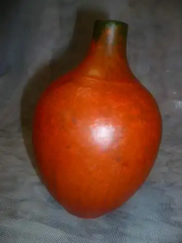 Vase Markenkeramik     Ruscha Keramik kleine Vase  Vulkano  Nr. 830 orange Lauflasur H: 16 cm 