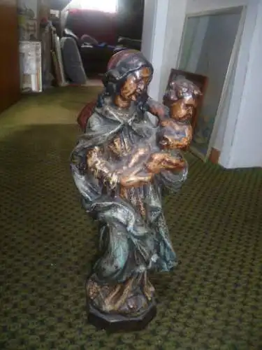 Mainzer Madonna mit Jesuskind Mitte 18 Jhd originale polychrome Fassung Höhe 42 cm  