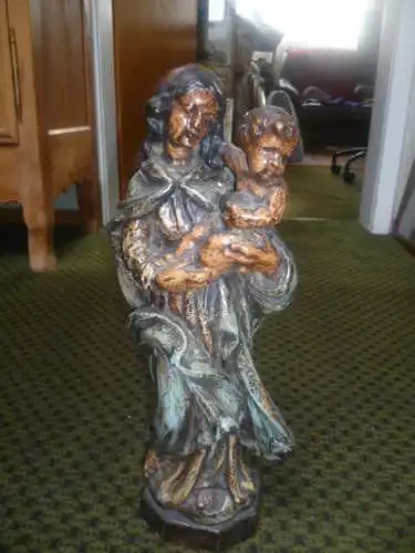 Mainzer Madonna mit Jesuskind Mitte 18 Jhd originale polychrome Fassung Höhe 42 cm  