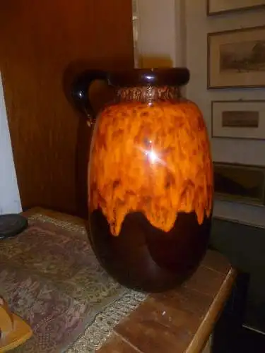 Gerda Heuckeroth Scheurich Fat Lava Henkel Keramik Vase Formnr.: 284-27 aus den 1960-70 Jahren  Höhe 27 cm Gewicht : 1,4 kg