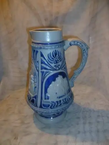 Jugendstil Reinhold Merkelbach 1900 Höhr Grenzhausen  Schenkkanne selten Nr.529   H: 28 cm aus der Vitrine 