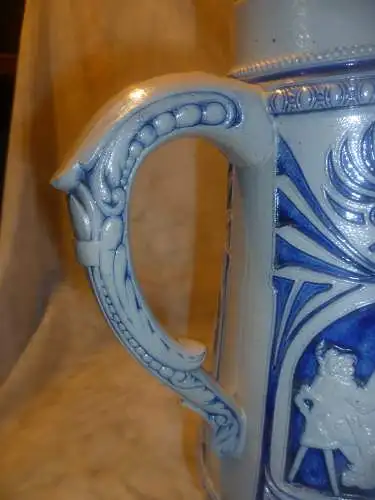 Jugendstil Reinhold Merkelbach 1900 Höhr Grenzhausen  Schenkkanne selten Nr.529   H: 28 cm aus der Vitrine 