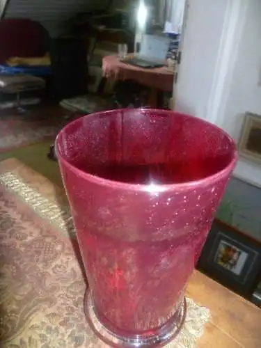 Kelchglas Vase in Rot & Gold aus Sommerso Murano Glas von Seguso,vide poche 1960er