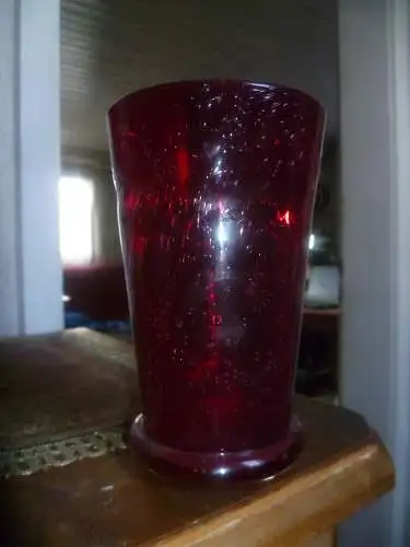 Kelchglas Vase in Rot & Gold aus Sommerso Murano Glas von Seguso,vide poche 1960er