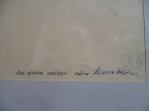 Oertel Karl 1890-1979  "Wirtshausschild Schwanen in Ka Knielingen  " Silberstiftzeichnung auf Papier  30 cm – 23 cm 