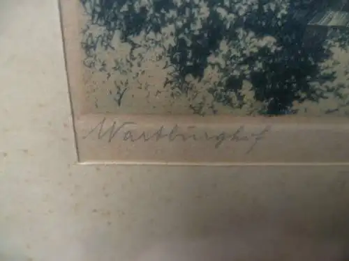 Brückner Max 1836-1919 " Wartburg Innenhof" signiert um 1900 Radierung Top !